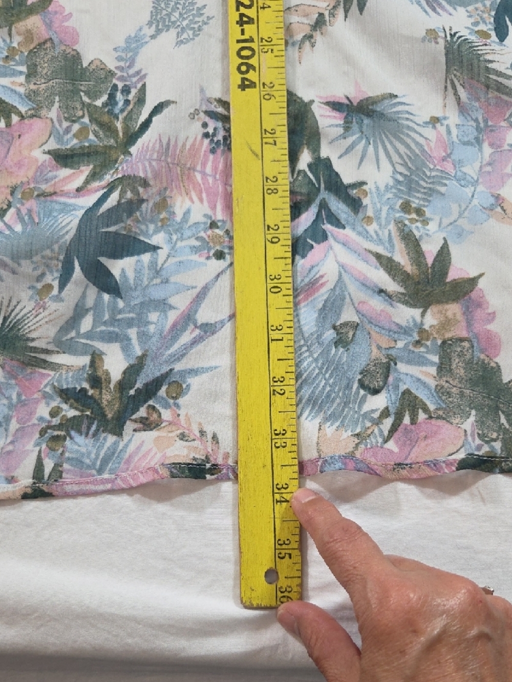 Xhilaration Teal Floral Tunic Top Kimono Swim Cover Up Long Sleeve XL/XXL - Picture 8 of 11